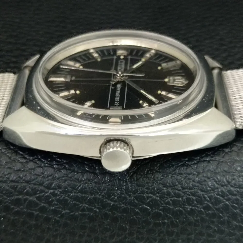 Vintage 1984 Citizen Manual Wound Mens Silver Watch & Silver accents